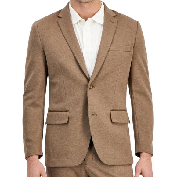 Alfani Men's Heathered Knit Suit Casual Modern Pants Brown size 30W x 30L